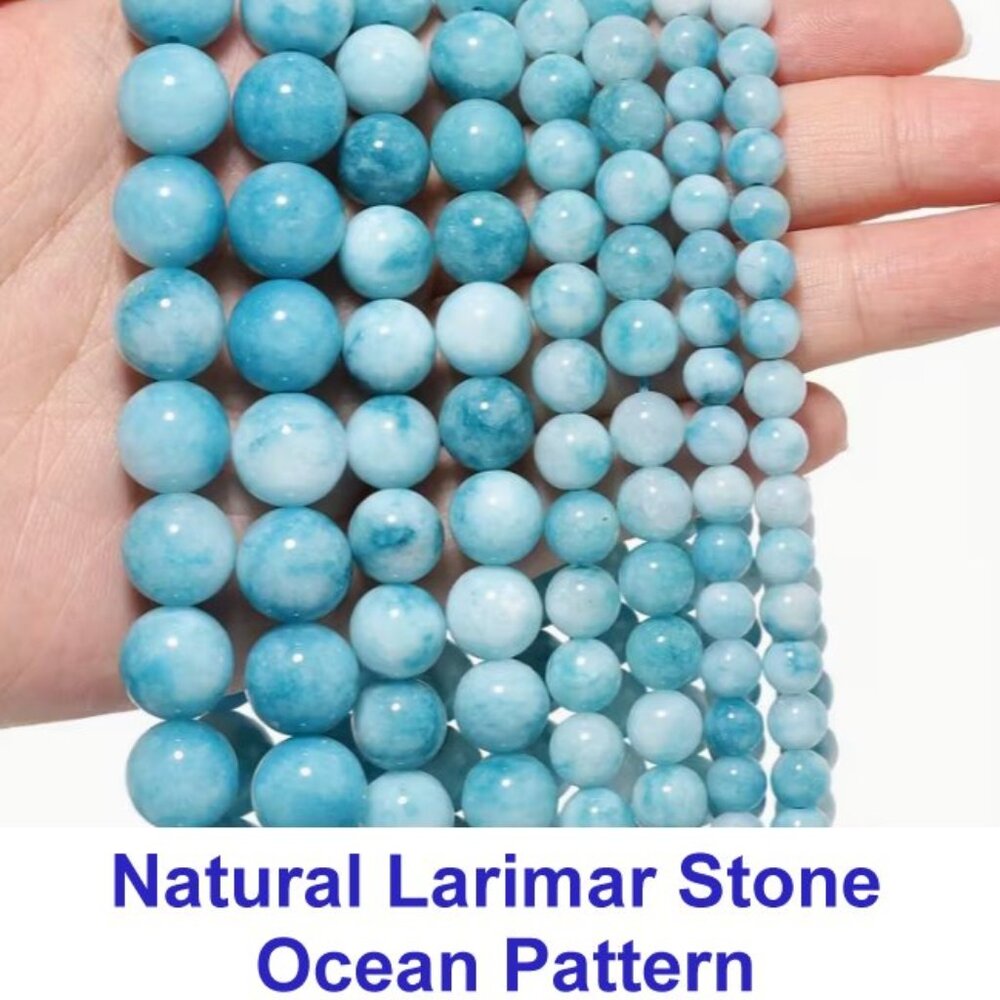 Natural Blue Ocean Larimar Big, Bold, Beautiful 15" Strand